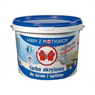 Farba akrylowa Farby z Motylkiem biała 10 l